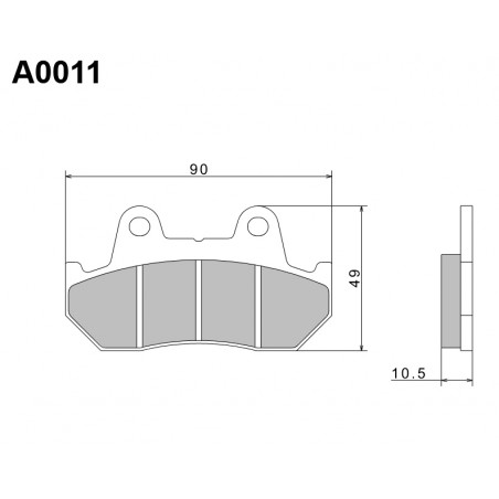 NISSIN KLOCKI HAMULCOWE KH69 PREMIUM SEMI-METALLIC (SPIEK METALICZNY) (ECE R90) (MADE IN JAPAN) (2P-201NS)