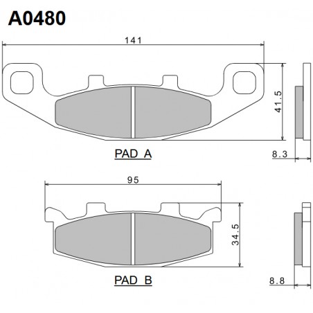 NISSIN KLOCKI HAMULCOWE KH129 PREMIUM SEMI-METALLIC (SPIEK METALICZNY) (ECE R90) (MADE IN JAPAN) (2P-252NS)