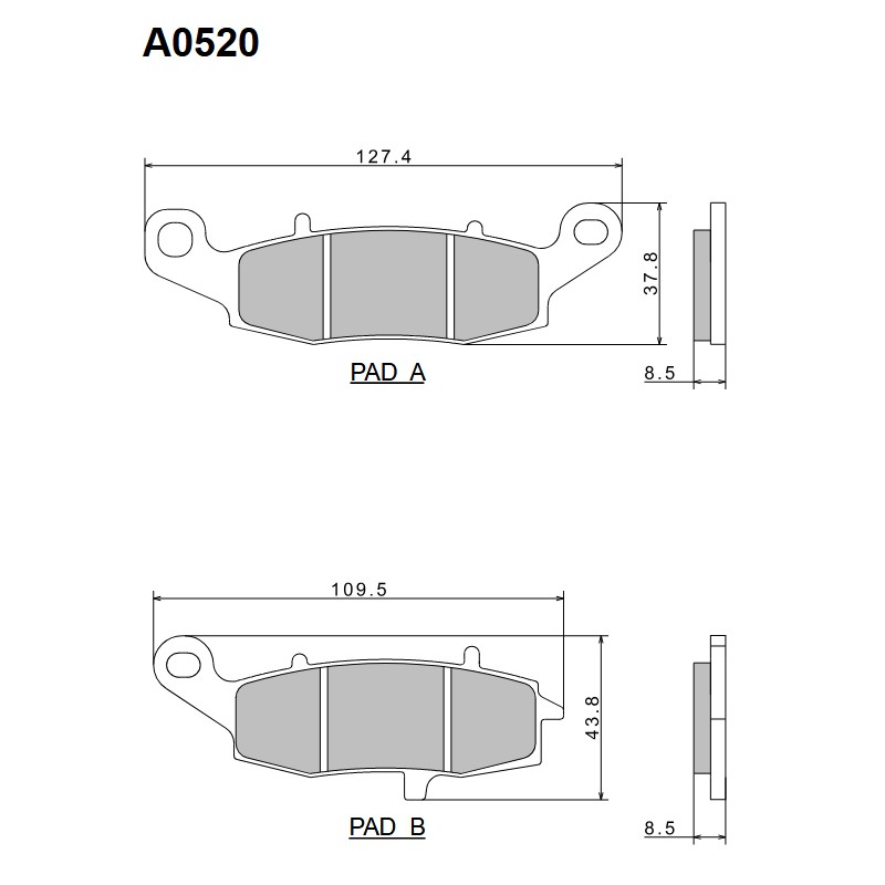 NISSIN KLOCKI HAMULCOWE KH229 PREMIUM SEMI-METALLIC (SPIEK METALICZNY) (ECE R90) (MADE IN JAPAN) (2P-260NS)