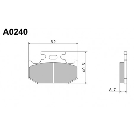 NISSIN KLOCKI HAMULCOWE KH152 PREMIUM SEMI-METALLIC (SPIEK METALICZNY) (ECE R90) (MADE IN JAPAN) (2P-227NS)