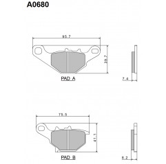 NISSIN KLOCKI HAMULCOWE KH230 / KH396 PREMIUM SEMI-METALLIC (SPIEK METALICZNY) (ECE R90) (MADE IN JAPAN) (2P-279NS)