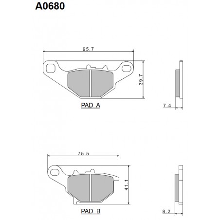 NISSIN KLOCKI HAMULCOWE KH230 / KH396 PREMIUM SEMI-METALLIC (SPIEK METALICZNY) (ECE R90) (MADE IN JAPAN) (2P-279NS)