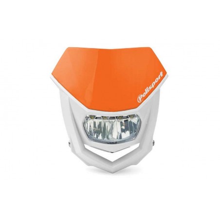 POLISPORT LAMPA PRZEDNIA UNIWERSALNA HALO Z ŻARÓWKĄ LED KOLOR POMARAŃCZOWY KTM