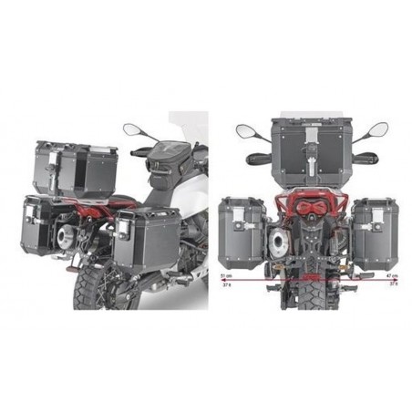 KAPPA STELAŻ KUFRÓW BOCZNYCH SZYBKIEGO MONTAŻU MONOKEY CAM SIDE MOTO GUZZI V85 TT '19-'22 - POD KUFRY KFR K'FORCE ORAZ KVG K'VOY