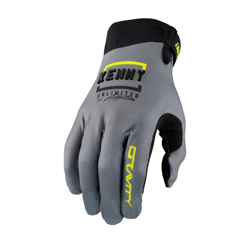 KENNY RACING RĘKAWICE CROSS/ENDURO/ROWEROWE MTB MODEL GRAVITY GREY/NEON YELLOW KOLOR SZARY/CZARNY/ŻÓŁTY FLUO ROZMIAR M
