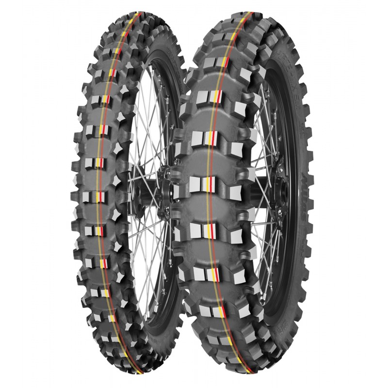 MITAS OPONA 100/90-19 TERRA FORCE-MX SM 57M (CZERWONO-ŻÓŁTY PASEK) TT TYŁ DOT 2025 (DOT:XCDP) (460082) (ZAMIENNIK:70000149)