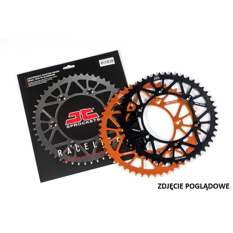 JT ZĘBATKA TYLNA 4486 50 ALUMINIOWA RACELITE KTM SX 85 '04-'18, 105 XC '07-'11 (448650JTA) (ŁAŃC. 428) KOLOR CZARNY