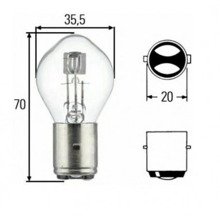 HELLA ŻARÓWKA S2 35/35 W 12V BA20D