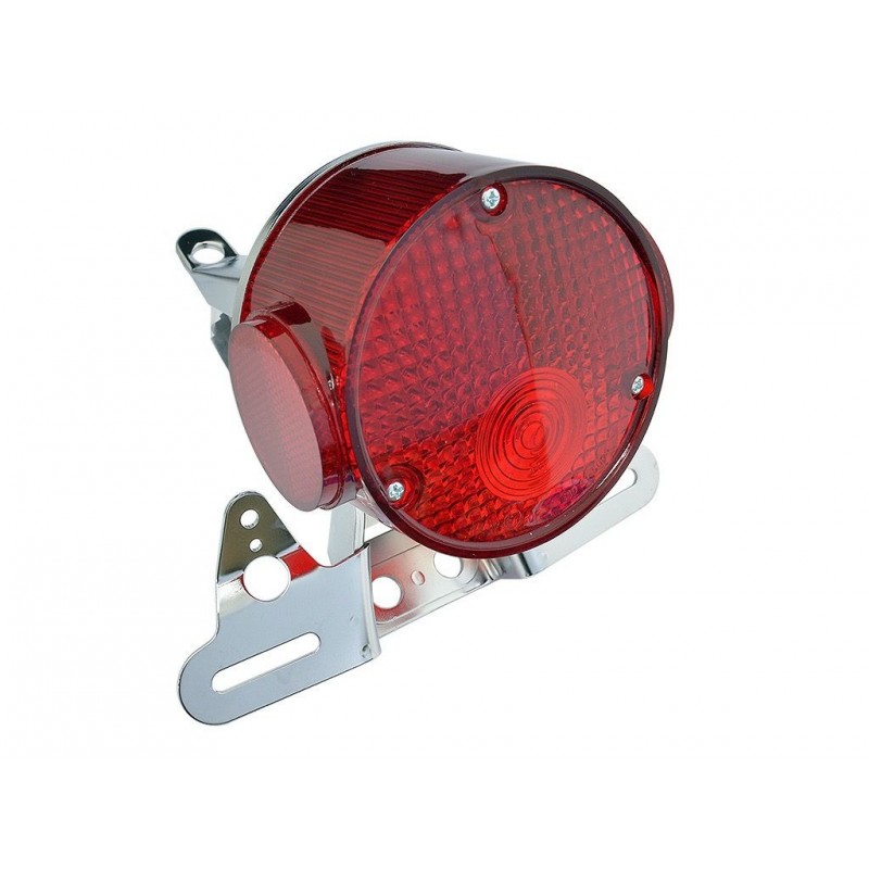 EMGO 2025/02 LAMPA TYLNA Z CHROMOWANYM MOCOWANIEM TABLICY REJESTRACYJNEJ YAMAHA RD 200 '74-'75, RD 250 '73-'75, TX 650 '73-'74, 