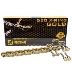 PROX ŁAŃCUCH NAPĘDOWY X-RING GOLD 520/120 OGNIW KOLOR ZŁOTY (ZAPINKA W KOMPLECIE) (37,8KN)