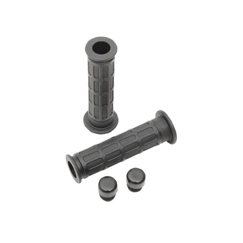 EMGO 2025/02 MANETKI (GRIPY) HONDA WZÓR OEM (53166-390-780) KOLOR CZARNY (Z OTWOREM I KORKIEM)