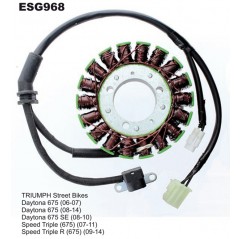 ELECTROSPORT UZWOJENIE ALTERNATORA (STATOR) TRIUMPH Daytona 675 (06-14) , Street Triple 675 (07-11), Street Triple R 675 (09-14)