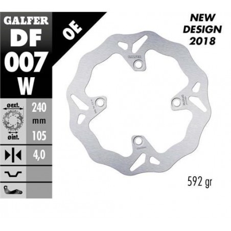 GALFER TARCZA HAMULCOWA TYŁ HONDA XL 600/650/700V TRANSALP '91-'07 CB 500 '97-'05 CB750 '92-'02 CB 900 HORNET '02-'07 BUELL '93-