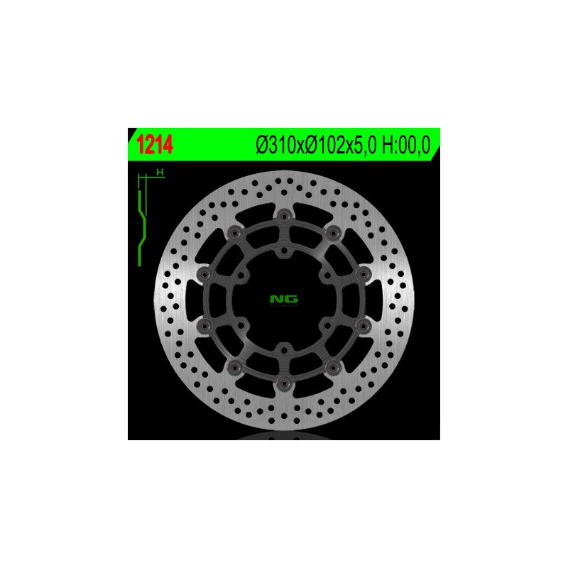 NG TARCZA HAMULCOWA PRZÓD SUZUKI GSXR 600/750 '08-'18, GSXR 1000 '09-'16, GSX 750Z '08-'14 (310X102X5MM) (6X8,5MM) PŁYWAJĄCA