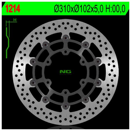 NG TARCZA HAMULCOWA PRZÓD SUZUKI GSXR 600/750 '08-'18, GSXR 1000 '09-'16, GSX 750Z '08-'14 (310X102X5MM) (6X8,5MM) PŁYWAJĄCA