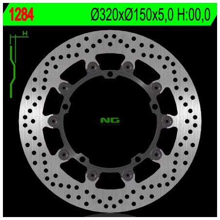 NG TARCZA HAMULCOWA PRZÓD TRIUMPH SPEED TRIPLE 1050 '08-'15, SPRINT 1050 '10-'14 (320X150X5) (5X10,5MM) PŁYWAJĄCA