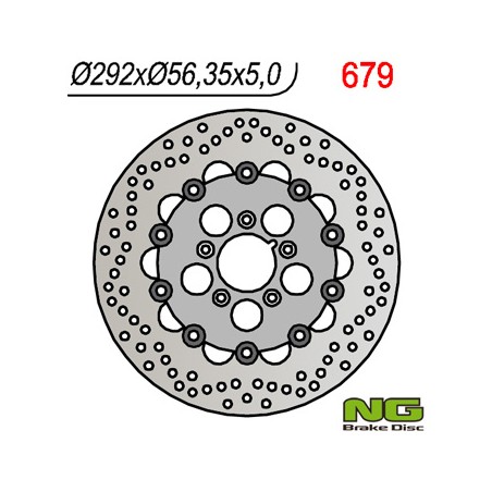 NG TARCZA HAMULCOWA PRZÓD HARLEY-DAVIDSON 883/1200/1340/1450/1584/1690/1802 PŁYWAJĄCA (292x56,3x5) (5x8,5mm)