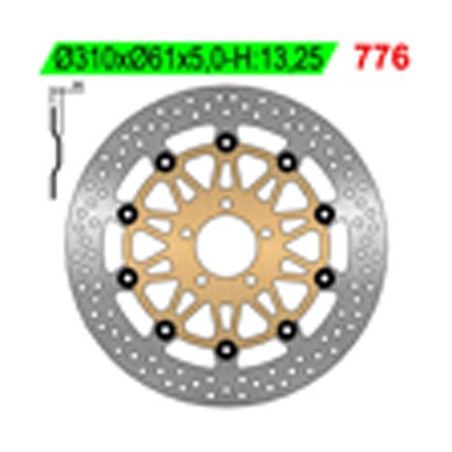 NG TARCZA HAMULCOWA PRZÓD KAWASAKI ZRX 1100/1200, ZX 9R 00-01 (310x61x5)