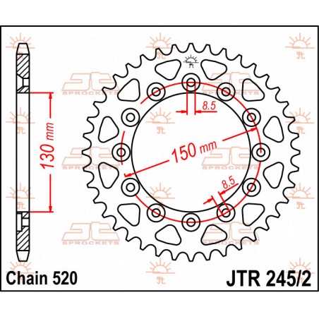 JT ZĘBATKA TYLNA 245 41 HONDA XL 600 LM '85-'88 (JTR245/2.41)* (ŁAŃC. 520)