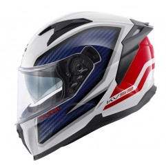 KAPPA KASK KV52 KRONOS INTEGRALNY Z BLENDĄ KOLOR BIAŁY CZERWONY NIEBIESKI CARBON LOOK ROZMIAR 61 / XL (HOMOLOGACJA ECE 22R06)