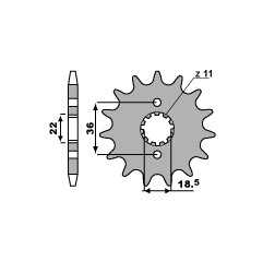 PBR ZĘBATKA PRZEDNIA 2506 13 18NC HONDA NX 250 (88-93) (STOSOWAĆ 2067 13) (ŁAŃC. 520)