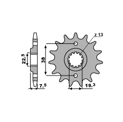 PBR ZĘBATKA PRZEDNIA 2116 13 18NC SUZUKI LTR 450 '06-'12, LTZ 400 '03-'13, RMX 450 '10-'13, KAWASAKI KFX 400, HYOSUNG TE 450 (ŁA