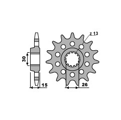 PBR ZĘBATKA PRZEDNIA 2198 16 18NC BMW S 1000 RR 09-11 (-1) (JTF404.16) (ŁAŃC. 525)