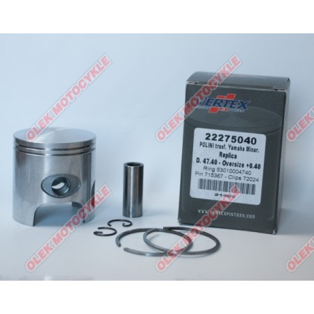 VERTEX TŁOK POLINI, MINARELLI, YAMAHA 47,35MM SWORZEŃ 10MM (PIERŚCIENIE 53009804740 X 2 SZT.)