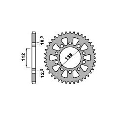 PBR ZĘBATKA TYLNA 4384 43 C45 HONDA CB500F/R/X 13-15 (JTR1316.43) (+2) (ŁAŃC.520)