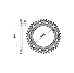 PBR ZĘBATKA TYLNA 4562 44 C45 HONDA CB 1000R 08-11 (JTR1340.44), OTWÓR-10,5MM (ŁAŃC. 530)