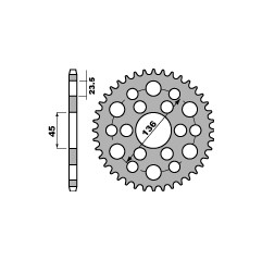 PBR ZĘBATKA TYLNA 4569 45 C45 YAMAHA 250 TRICKER 06-08, XG 250 TRICKER (ŁAŃC. 428) (JTR-BRAK)