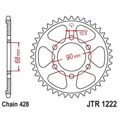 JT ZĘBATKA TYLNA 4733 47 HONDA CB 125R 18-19 (473347JT) (ŁAŃC.428)