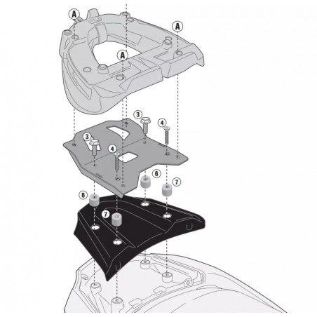 KAPPA STELAŻ KUFRA CENTRALNEGO KAWASAKI J 300 (14-15) ( Z PŁYTĄ MONOLOCK KM6M Z MIEJSCEM NA U-LOCK )