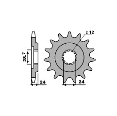 PBR ZĘBATKA PRZEDNIA 530 17 18NC KAWASAKI ZZR 1100 90-92 (ŁAŃC. 530)