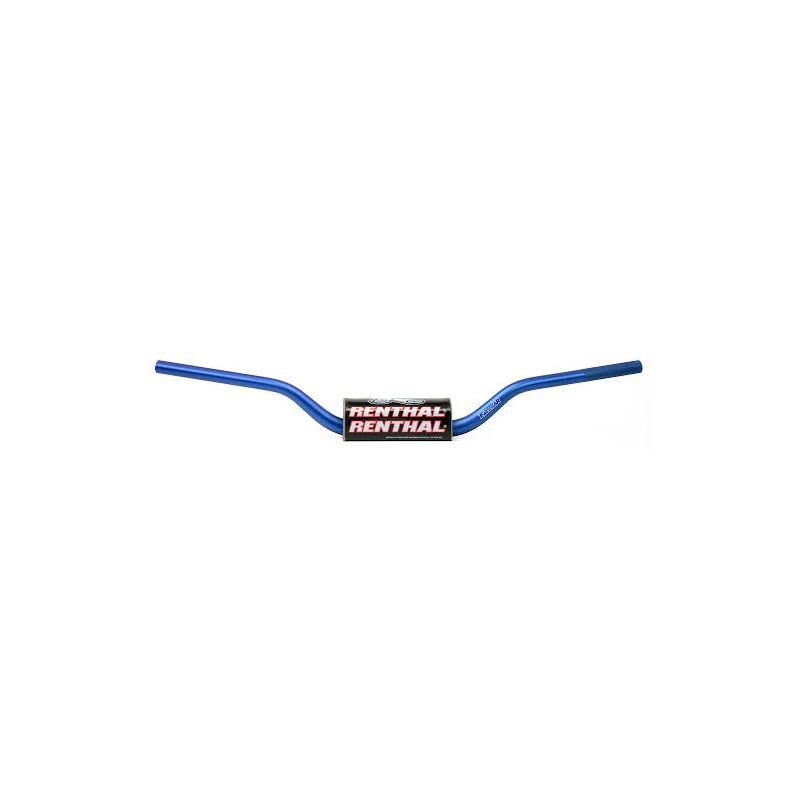 RENTHAL KIEROWNICA 1,1/8 CALA (28,6MM) MX FATBAR BLUE CR HIGH/RICKY JOHNSON KOLOR NIEBIESKI Z GĄBKĄ