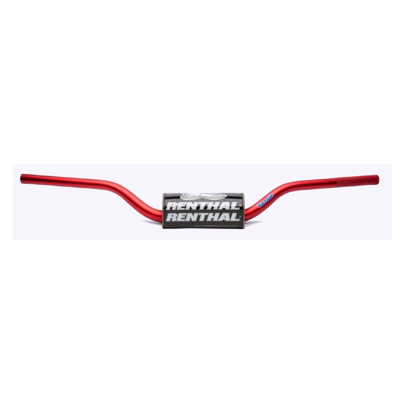 RENTHAL KIEROWNICA 1,1/8 CALA (28,6MM) MX FATBAR RED RC SX/SXF 06-09, SUZUKI RM/RMZ 06-13 KOLOR CZERWONY Z GĄBKĄ