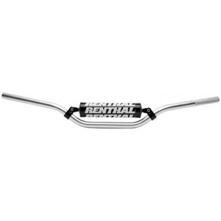 RENTHAL KIEROWNICA 7/8 CALA (22MM) MX HANDLEBAR SILVER CR HIGH/RICKY JOHNSON PADDED KOLOR SREBRNY Z GĄBKĄ