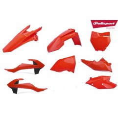 POLISPORT PROMOCJA KOMPLET PLASTIKÓW KTM SX 125/150, SXF 250/350/450 16-18 KOLOR POMARAŃCZOWY FLUO W ZESTAWIE PLASTRON ORAZ OSŁO