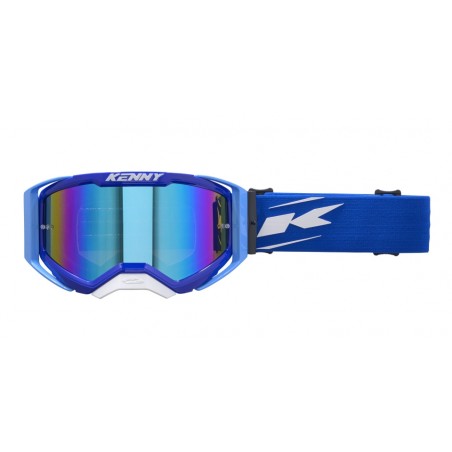KENNY RACING GOGLE PERFORMANCE EVO 2 WHITE BLUE MIRROR-LUSTRO KOLOR BIAŁY/NIEBIESKI