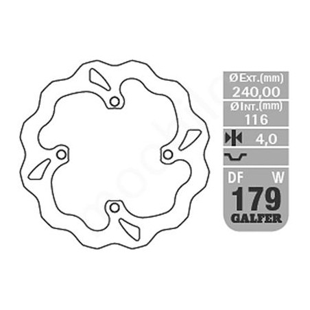 GALFER TARCZA HAMULCOWA TYŁ KAWASAKI KX/KXF (04-14) (240X116X4) WAVE