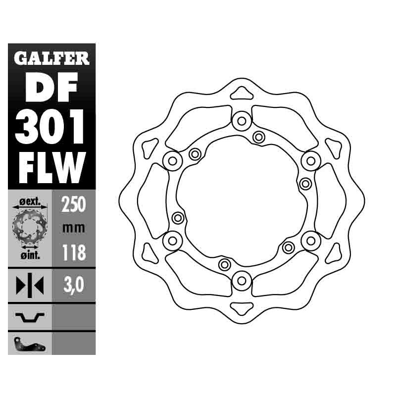GALFER TARCZA HAMULCOWA 250MM PŁYWAJĄCA SUZUKI/YAMAHA (NG675, NG276)