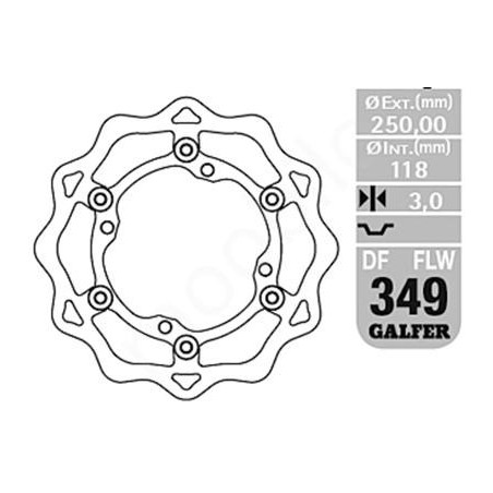 GALFER TARCZA HAMULCOWA PŁYWAJĄCA 250MM SUZUKI RMZ 250 '07- ,RMZ 450 '05-