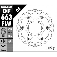 GALFER TARCZA HAMULCOWA PRZÓD BMW F 650/700/800 GS 93-13 (298X105X4) WAVE