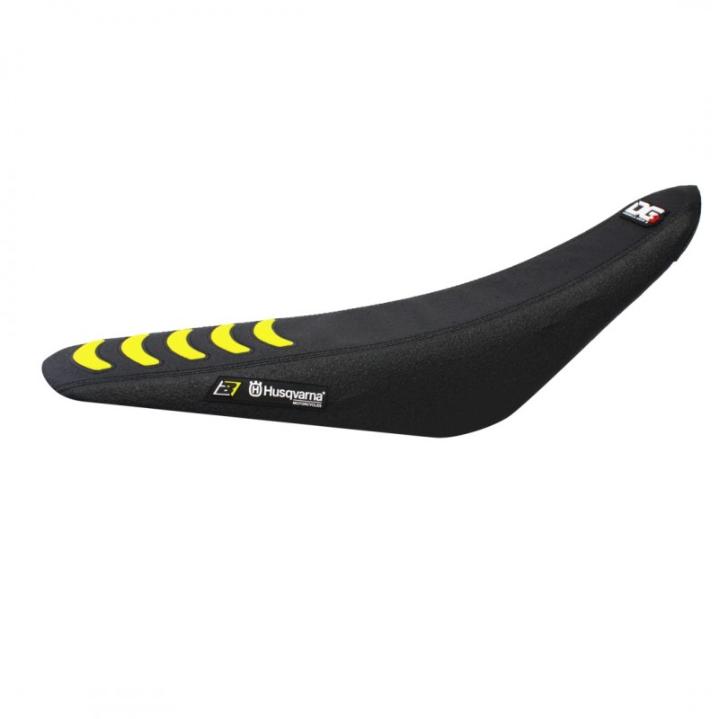 BLACKBIRD POKROWIEC/POSZYCIE NA SIEDZENIE HUSQVARNA FC/TC '14-'15, TE/FE '14-'16, DOUBLE GRIP 3, KOLOR CZARNY/ŻÓŁTY
