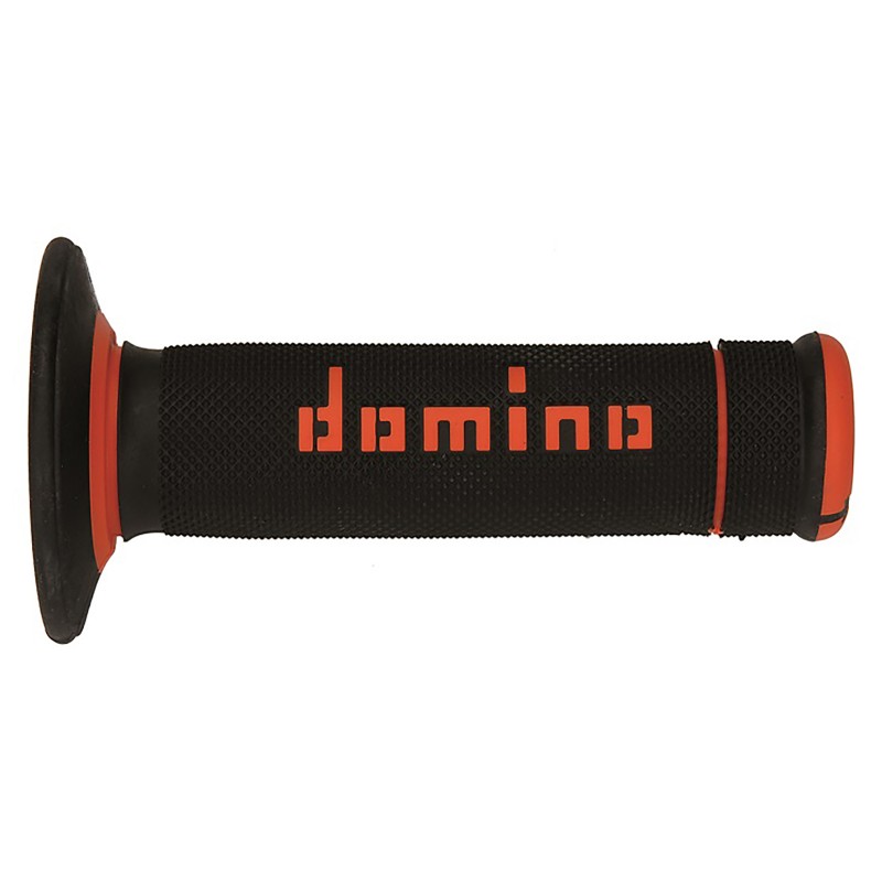DOMINO MANETKI (GRIPY) OFF ROAD DWUSKŁADNIKOWE KOLOR CZARNY POMARAŃCZOWY