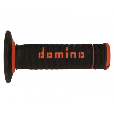 DOMINO MANETKI (GRIPY) OFF ROAD DWUSKŁADNIKOWE KOLOR CZARNY POMARAŃCZOWY
