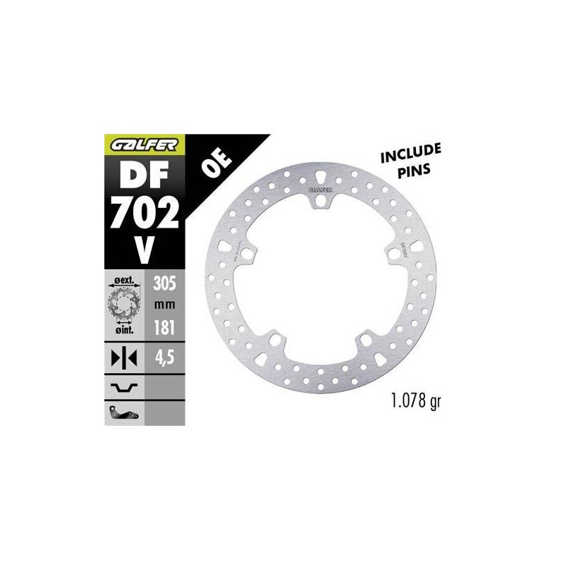 GALFER TARCZA HAMULCOWA PRZÓD BMW R 850/1100/1150/1200 (305X181X4,8) (NG1044)