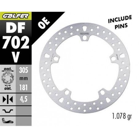 GALFER TARCZA HAMULCOWA PRZÓD BMW R 850/1100/1150/1200 (305X181X4,8) (NG1044)