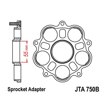 JT ADAPTER ZĘBATKI TYLNEJ DUCATI 748/796/800/848/916/1000/1100
