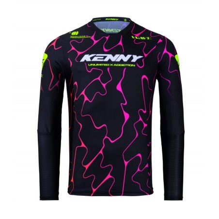 KENNY RACING KOSZULKA CROSS/ENDURO PERFORMANCE KID/JUNIOR/DZECIĘCE WAVE BLACK KOLOR CZARNY ROZMIAR XS (10/12 LAT)